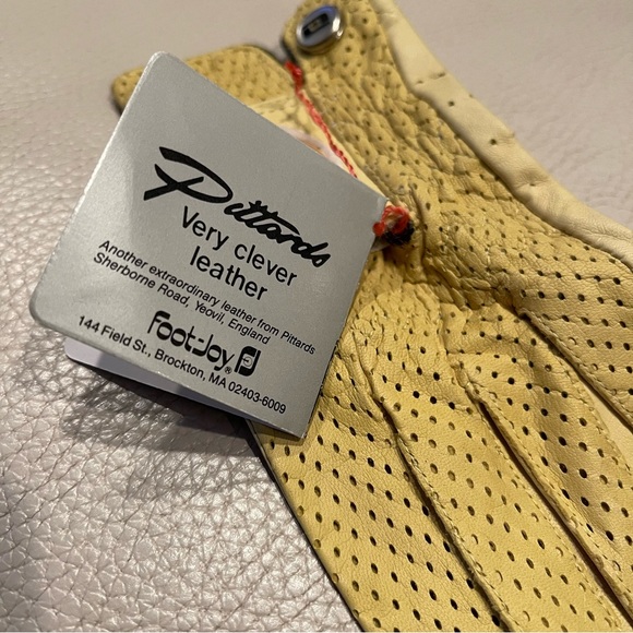 NWT Vintage Foot-Joy “The Sta-Sof” Soft Yellow Air Cooled Left Hand Golf Glove. - Picture 11 of 12